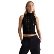 Sprankelende Gebreide Top met Array Liu Jo , Black , Dames