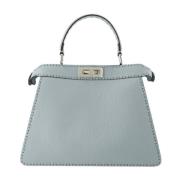 Getextureerde leren Peekaboo ISeeU tas Fendi , Blue , Dames