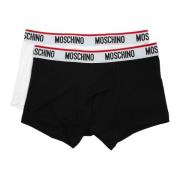 Boxershorts 2-Pack Plain Logo Moschino , Black , Heren