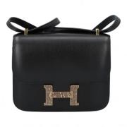 Pre-owned Leather crossbody-bags Hermès Vintage , Black , Dames