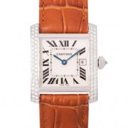 Pre-owned Stainless Steel watches Cartier Vintage , White , Dames