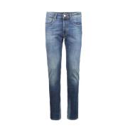 Blauwe Divisie Slim Fit Jeans Incotex , Blue , Heren