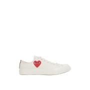 Hart Print Canvas Lage Sneakers Comme des Garçons Play , White , Dames