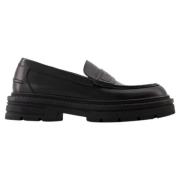 Leather flats Versace , Black , Dames