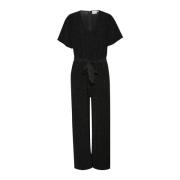 Zwart Glitter Jumpsuit met Wijde Mouwen Saint Tropez , Black , Dames