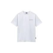 Heren Albula Korte Mouw T-Shirt Napapijri , White , Heren