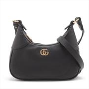 Pre-owned Leather handbags Gucci Vintage , Black , Dames