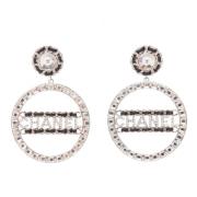 Pre-owned Metal earrings Chanel Vintage , Gray , Dames