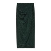 Zijden Jacquard Wings Lange Rok Zadig & Voltaire , Green , Dames