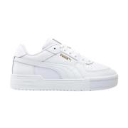 Witte sportieve leren sneakers voor vrouwen Puma , White , Dames