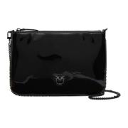 Leren handtas - Model A20G Pinko , Black , Dames