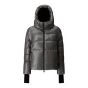 Korte gewatteerde capuchonjas grijs Herno , Gray , Dames