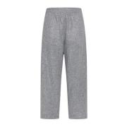 Rechte Elastische Gebreide Broek Seventy , Gray , Dames