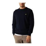 Katoen Merino Crew Neck Jumper Lyle & Scott , Blue , Heren