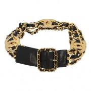 Pre-owned Metal belts Chanel Vintage , Yellow , Dames