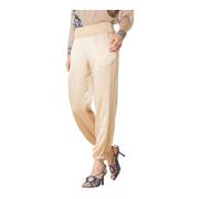 Effen kleur broek met Baschina-stijl Manila Grace , Beige , Dames