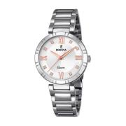 Zilveren Stalen Dames Quartz Horloge Festina , Gray , Dames