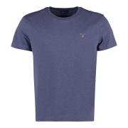 Geribbelde crew-neck T-shirt van katoen Gant , Blue , Heren