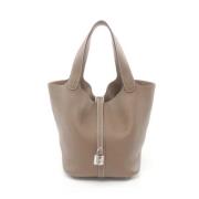 Pre-owned Leather handbags Hermès Vintage , Gray , Dames