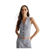 Twill Gilet Array Large Liu Jo , Gray , Dames