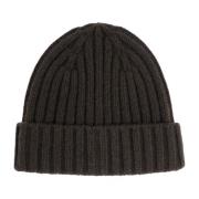 Luxe Cashmere Wol Ribgebreide Beanie Hartford , Green , Heren