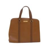 Pre-owned Leather handbags Burberry Vintage , Brown , Dames