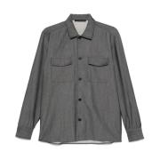 Casual Shirt voor Mannen Low Brand , Gray , Heren