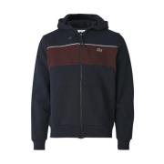 Kleur blok hoodie rits trui Lacoste , Multicolor , Heren