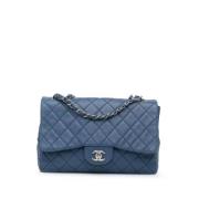 Pre-owned Leather chanel-bags Chanel Vintage , Blue , Dames