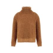 Mohair Turtleneck Sweater Herno , Brown , Dames