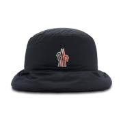 Branded Bucket Hat in zwart Moncler , Black , Unisex