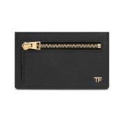 Leren kaarthouder Tom Ford , Black , Heren