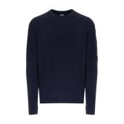 Chenille Crew Neck Gebreide Trui C.p. Company , Black , Heren