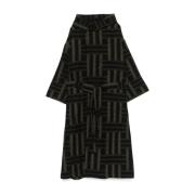 Zwarte Wollen Jacquard Jas Kenzo , Black , Heren