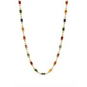 Men's Rectangle Tennis Necklace Nialaya , Yellow , Heren