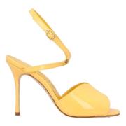 Leather sandals Manolo Blahnik , Yellow , Dames