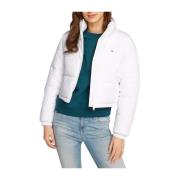 Witte Pufferjas Essentiële Stijl Tommy Jeans , White , Dames