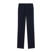 Navy Blue Straight Fit Broek Ami Paris , Blue , Heren