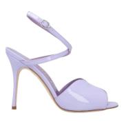 Leather sandals Manolo Blahnik , Purple , Dames