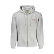 Grijze Katoenen Hoodie met Borduurwerk Guess , Gray , Heren