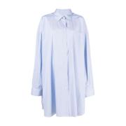 Lichtblauwe katoenen jurk met knoopsluiting Maison Margiela , Blue , D...