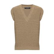 Katoenen vest Dolce & Gabbana , Beige , Heren