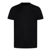 Zwarte katoenen T-shirt met ronde hals Low Brand , Black , Heren