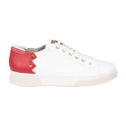 Stijlvolle Veterschoenen met Antislip Zool Geox , White , Dames