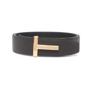 Omkeerbare zachte leren riem Tom Ford , Brown , Heren