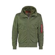 Groene Hooded Bomberjas Alpha Industries , Green , Heren