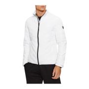 Witte Rits Logo Puffer Jas Emporio Armani EA7 , White , Heren