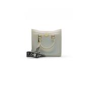 Witte en gouden PVC handtas Flat Wood M_24 Marc Ellis , White , Dames