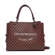 Logo Print Afneembare Schoudertas Emporio Armani , Brown , Dames