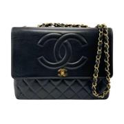 Pre-owned Leather chanel-bags Chanel Vintage , Black , Dames